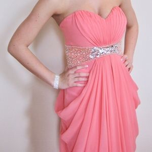 Long coral dress by Lafee from Jasmine, Size 2